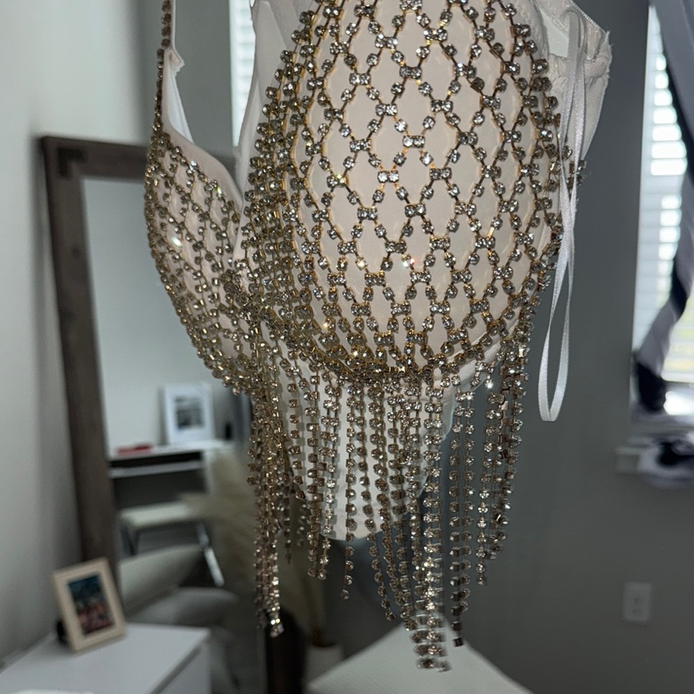 Windsor Silver Rhinestone Crop Top - Picture 10 of 13